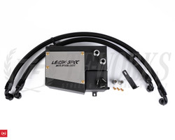 LeaskSpec "Track" R32 Oil Catch Can + Coolant Overflow Combo Tank + AN Lines - Black