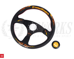 KEY'S RACING FOSSA MAGNA Flat Type Steering Wheel (350mm/Leather)