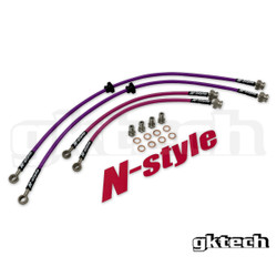 GKtech N-Style S13 240SX Braided Brake Lines (Front & Rear Set)