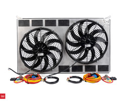 JZX90 / JZX100 Fan Shroud Kit with Dual 12" SPAL Fans + Dual Thermo-Switch Harness Kits