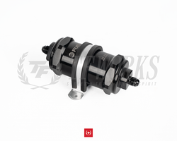 Fuelab 818 In-Line Fuel Filter Standard -10AN In/Out 6 Micron Fiberglass - Black