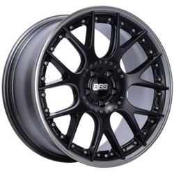 BBS CH-RII 22x10 5x120 ET38 / 72.5 CB Satin Black Center Platinum Lip SS Rim Protector Wheel