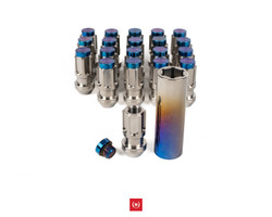 Kinematic Designs 3-Piece Titanium Locking Lug Nut Set - Blue Cap Kinematic Designs 3-Piece Titanium Locking Lug Nut Set - Blue Cap
