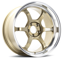 R6 18X9.5 +05 5-114.3 MACHINING & RACING BRASS GOLD