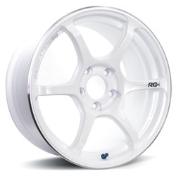 RG-4 18X9.5 +35 5-114.3 RACING WHITE METALLIC & RING