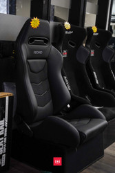 Recaro Speed V Driver Seat - Black Leather/Cloud Grey Suede Accent - RARE!