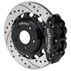 Wilwood (Black) Forged Narrow Superlite 4R Big Brake Rear Brake Kit For OE Parking Brake 13.5" Slotted and Drilled Rotors NISSAN SKYLINE 89-02 