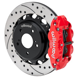 Wilwood (Red) Forged Narrow Superlite 4R Big Brake Rear Brake Kit For OE Parking Brake 13.5" Slotted and Drilled Rotors NISSAN SKYLINE 89-02