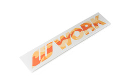 Work Wheels Logo Camo Sticker - Orange 