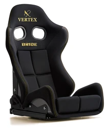 Vertex x Bride GIAS III Seat; Black with Gold Logo; FRP Silver Back