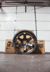 4TH SALE - Volk Racing TE37SL 18x11+18 5x114.3 - Diamond Black 