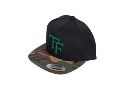 TF-Works Snap Back Hat - Camo Bill + Green