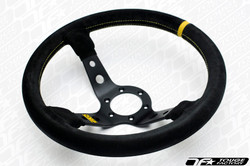 OMP Corsica 350mm Steering Wheel - Black Suede Deep Blue Spoke (OD