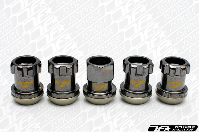 KICS Project R26 Racing Composite Lug Nuts Regular GunMetal -  Locking