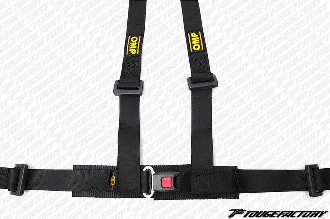 OMP Racing 4M 4pt Harness- Black with Yellow 