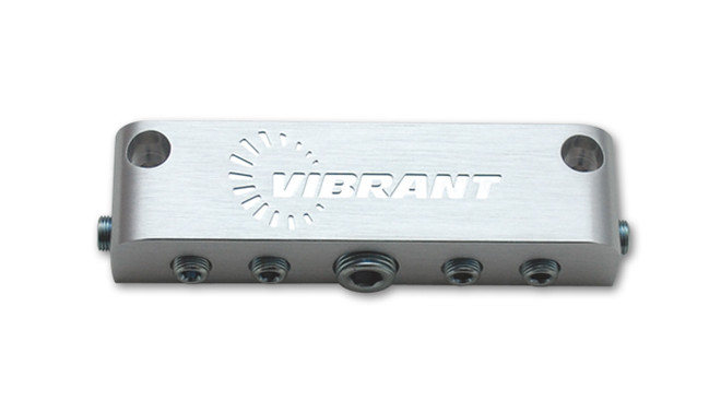 Vibrant Performance Aluminum Vacuum Manifold - Anodized Silver / Black