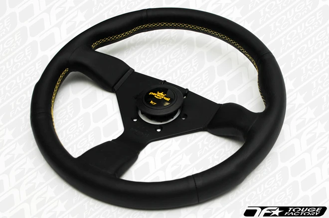 Personal Neo Grinta Steering Wheel 330mm Black Leather with Yellow