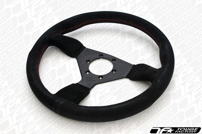 Personal Grinta Steering Wheel 330mm Black Suede with Red Stitching