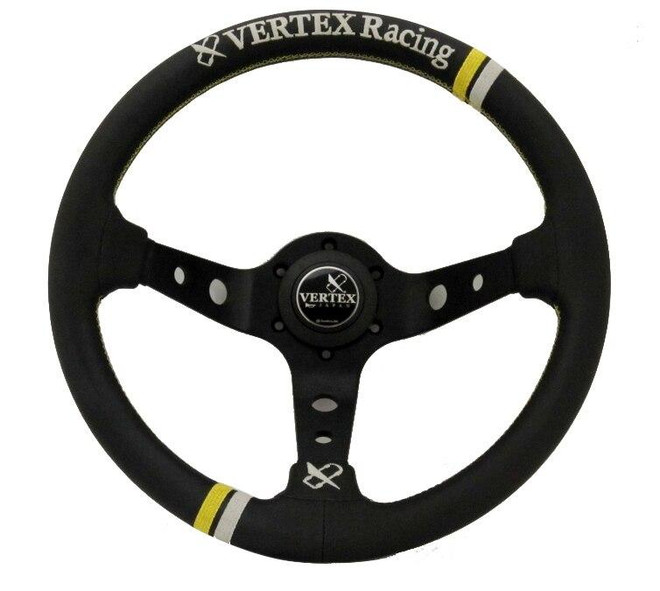 Vertex Racing 330mm Steering Wheel Black Leather