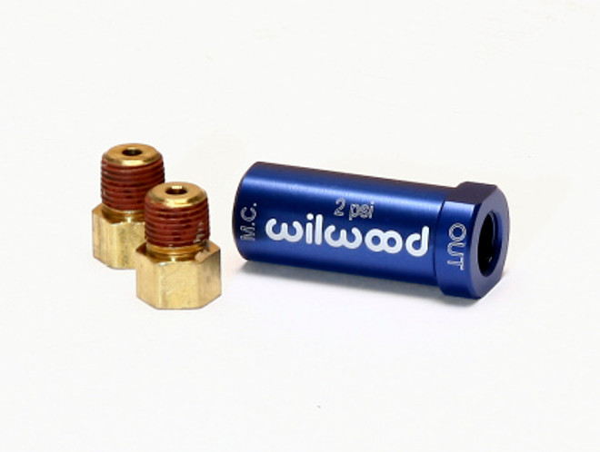 Wilwood Residual Pressure Valve - New Style w/ Fittings 2 psi / Blue