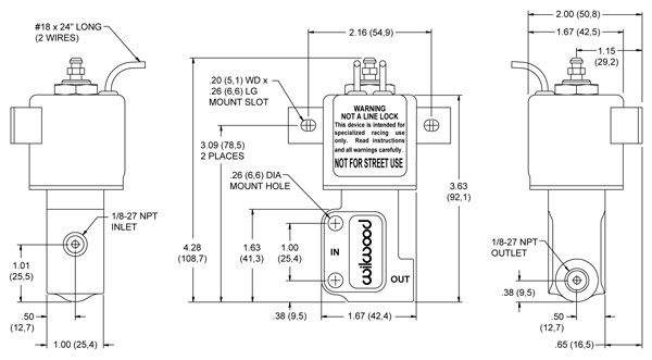Wilwood Electric Brake Shut Off Valve