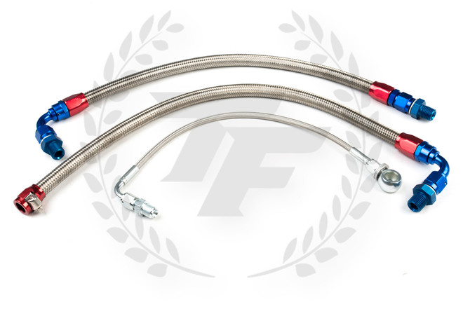 P2M Nissan S13 SR20DET Steel Braided Turbo Line Kit - Top Mount