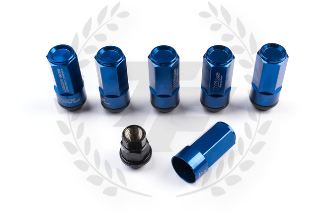 KICS LEGGDURA RACING Shell Type Lug Nuts 20pcs - Blue 53mm 