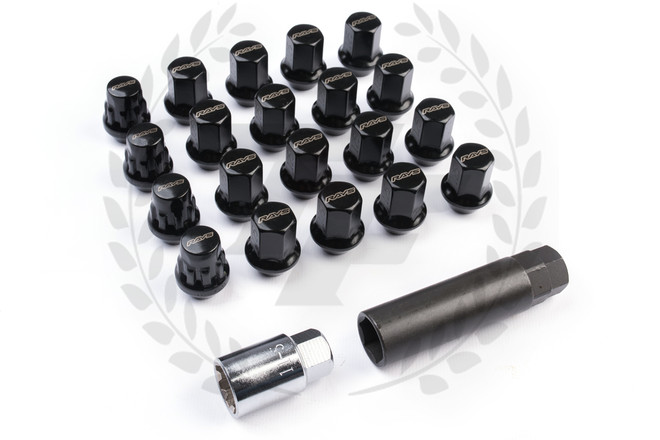 Rays Racing 17 Hex Lock & Lug Nut Set - Black
