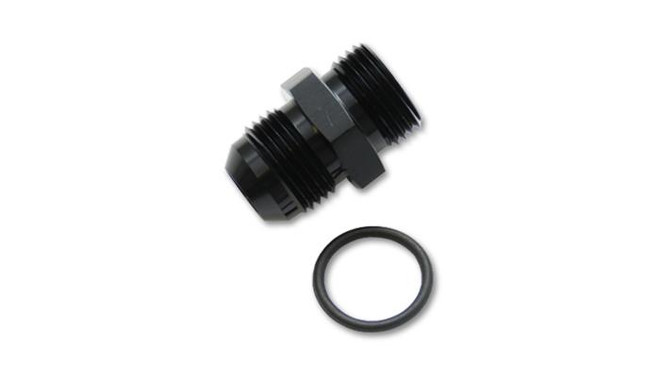 Vibrant Black -10AN Flare to -10AN ORB Straight Cut Adapter Fitting with O-Ring