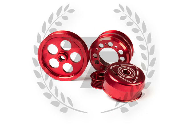 TF Lightweight Aluminum Pulley Kit Mazda RX7 FD3S 13B - RED