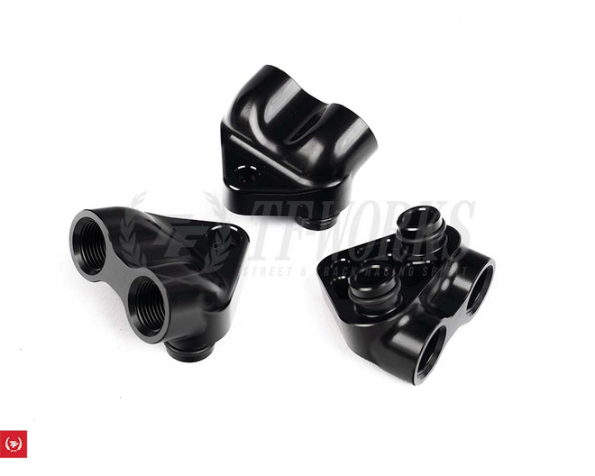 DomiWorks 8HP Transmission Aluminum Oil Cooler Adapter - B57 8HP75 DomiWorks 8HP Transmission Aluminum Oil Cooler Adapter - B57 8HP75