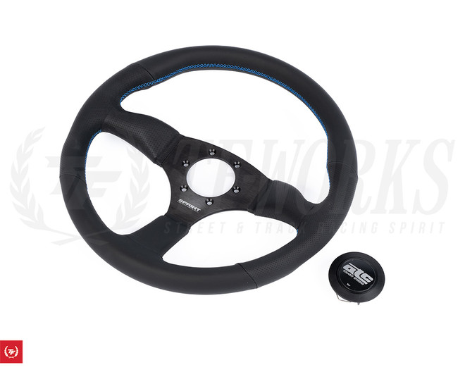 ATC SPRINT Cone65 Steering Wheel - 350mm Black Leather / Blue