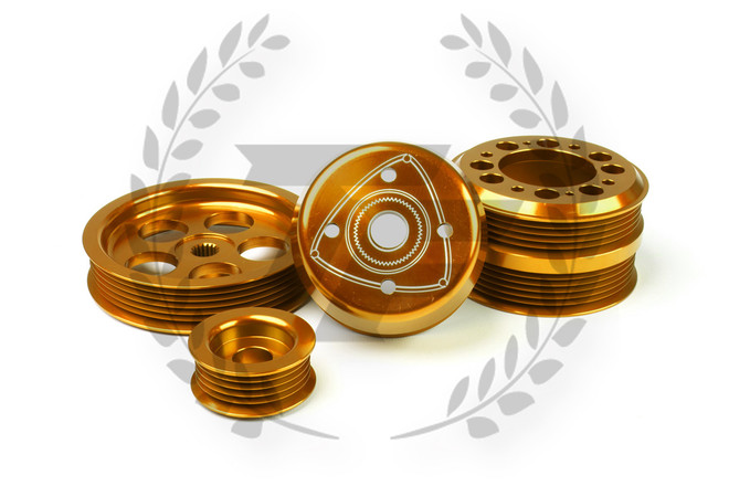 TF Lightweight Aluminum Pulley Kit Mazda RX7 FD3S 13B - GOLD