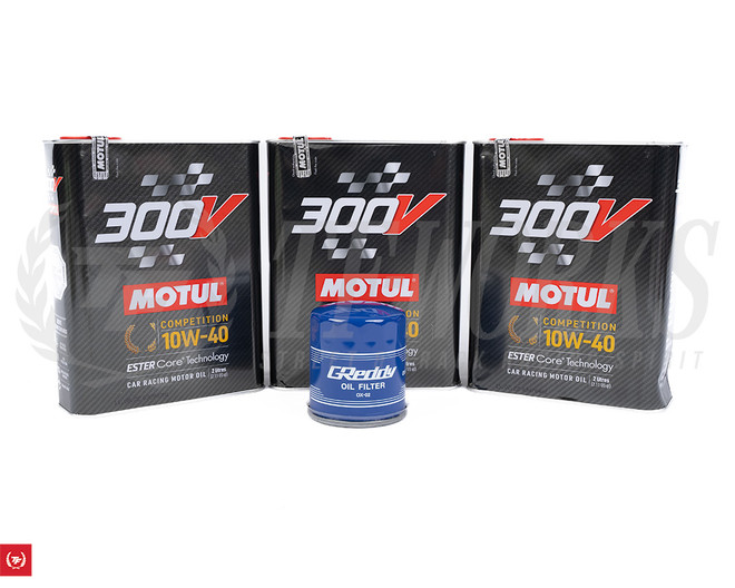 Motul 300V Racing Oil + Greddy Oil Filter Package - 1JZ / 2JZ