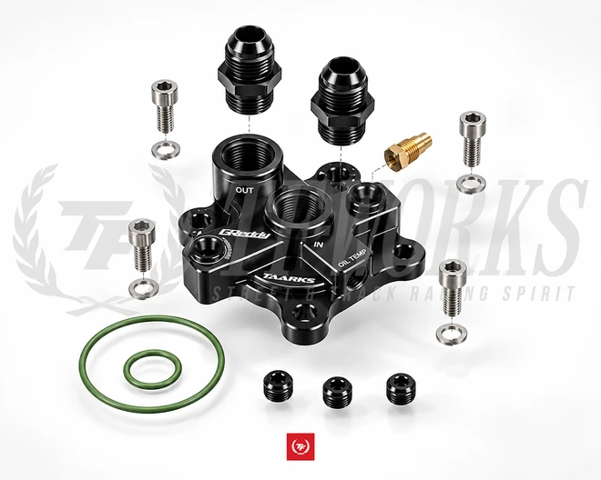 GReddy x Taarks Collab. RB-specific RB25 RB26DETT Remote Oil Block