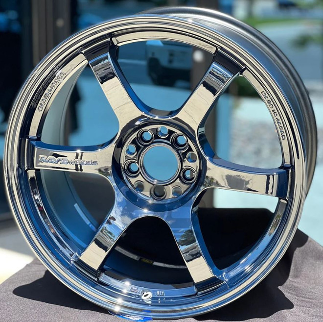 Gram Lights 57DR 17x9.0 +22 5-114.3 Dark Blue Chrome Wheel 