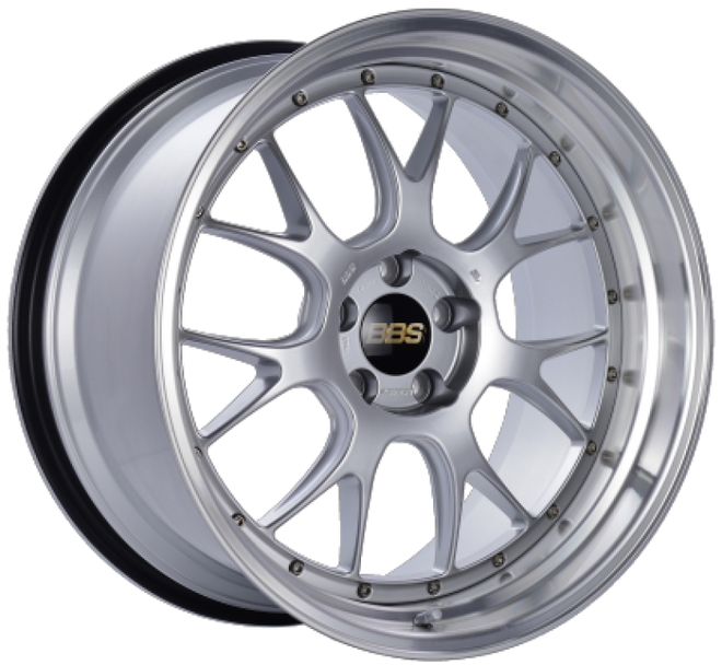 BBS LM-R 19x8.5 5x114.3 ET43 Diamond Silver Center Diamond Cut Lip Wheel - 82mm PFS Required