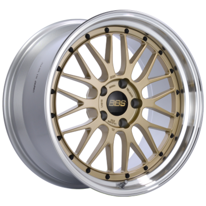 BBS LM 19x9 5x114.3 ET38 Gold Center Diamond Cut Lip Wheel - 82mm PFS/Clip Required