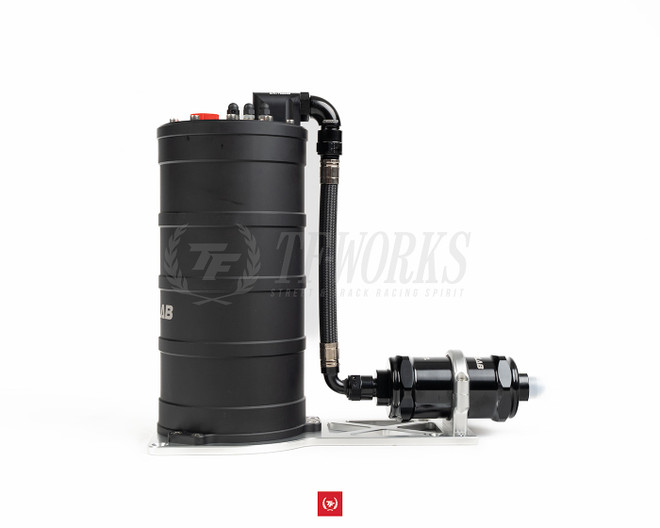 Fuelab 2.7L Fuel Surge Tank with In-Line Filter & Mounting Bracket Kit (Single Pump)