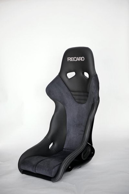 Recaro RS-G Motorsport Seat - Black Leather/Grey Alcantara (4/5/6 Point Belt)