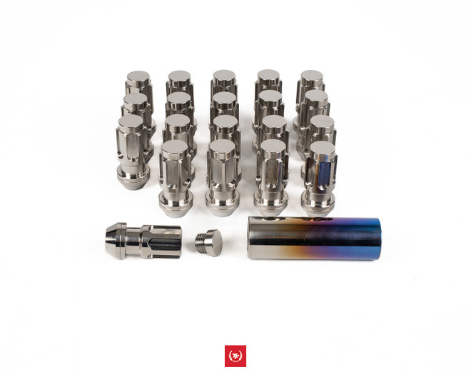 Kinematic Designs 3-Piece Titanium Locking Lug Nut Set - Raw Finish