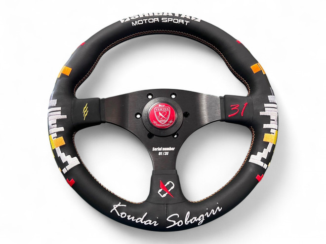 Vertex x Shibata Motorsport Collaboration Steering Wheel 325mm Flat – Leather