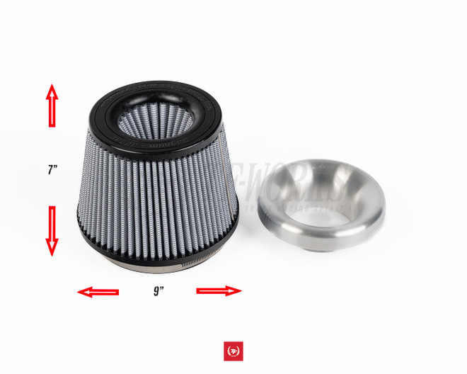 Aluminum 4" Inlet Velocity Stack with AFE MagnumFlow Dry Air Filter