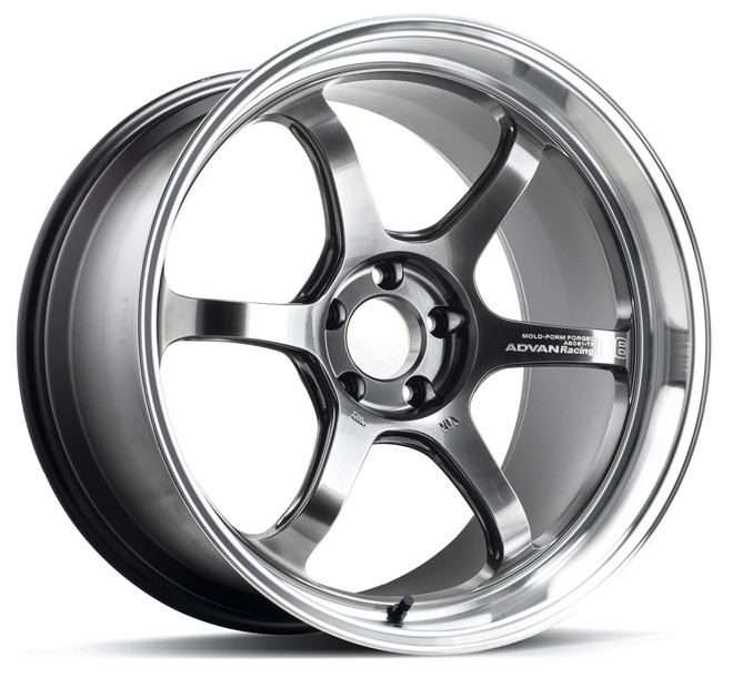 R6 18X10.5 +24 5-114.3 MACHINING & HYPER PLATINUM BLACK