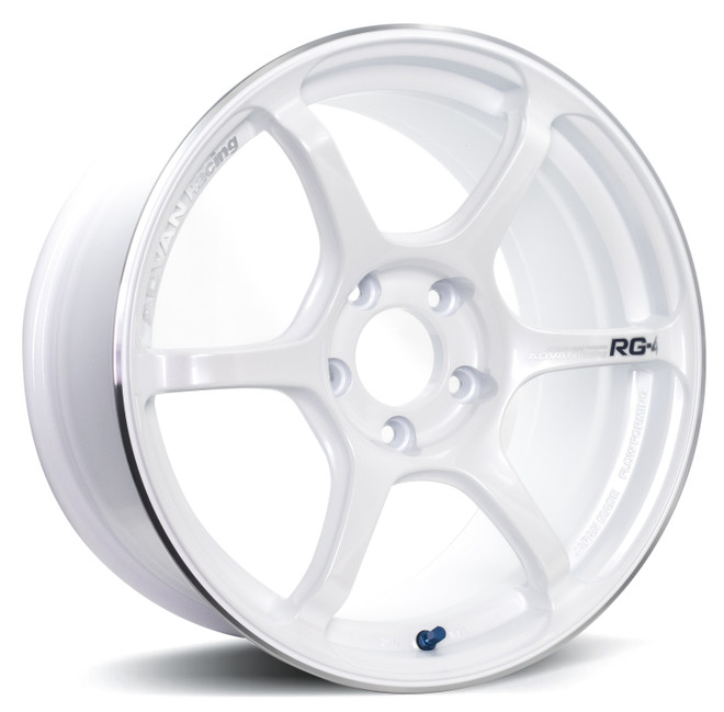 RG-4 17X8.0 +54 5-114.3 RACING WHITE METALLIC & RING