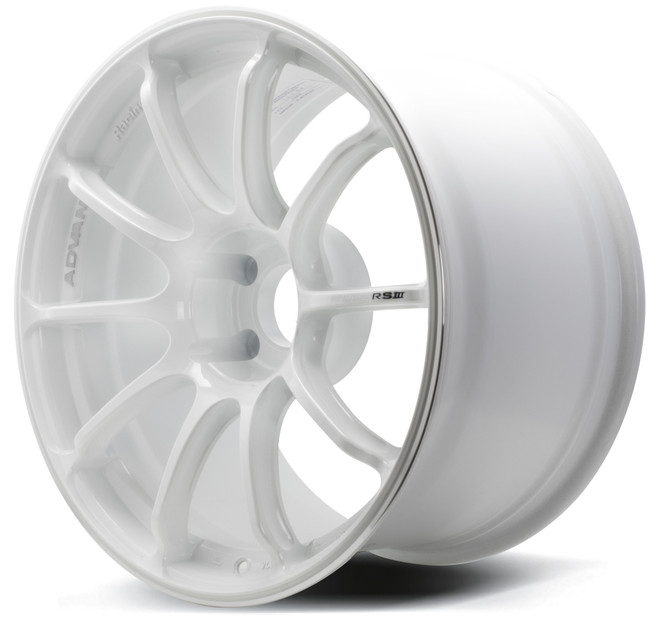RSIII 18X8.0 +45 5-114.3 RACING WHITE METALLIC & RING