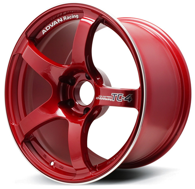 TC4 18X9.0 +35 5-114.3 RACING CANDY RED & RING