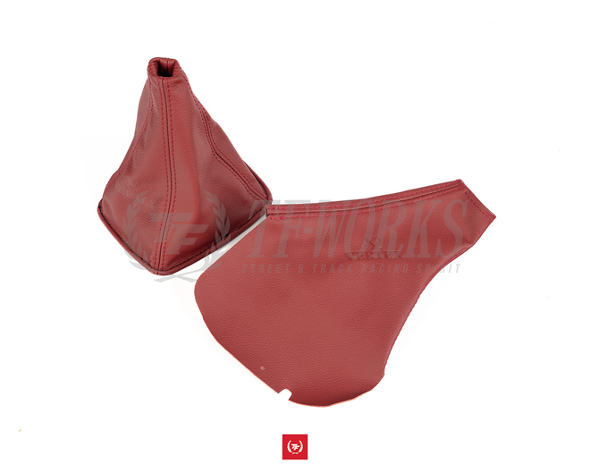 Vertex Leather Shift Boot + E-Brake Boot Set - JZX 90/100 - Red