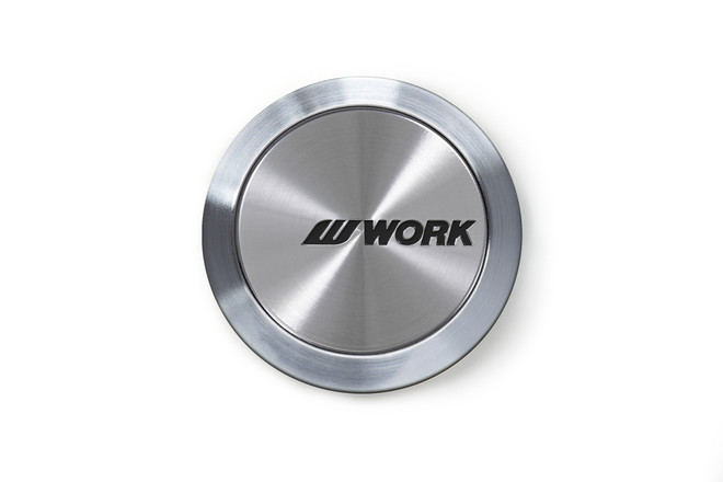 Work Wheels Emotion WORK LOGO Flat Type Center Cap - Full Silver ( SET OF 4 ) 
