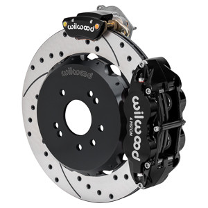 Wilwood (Black) Forged Narrow Superlite 4R-MC4 Big Brake Rear Parking Brake Kit 13.5" Drilled and Slotted Rotors NISSAN 240SX 89-98